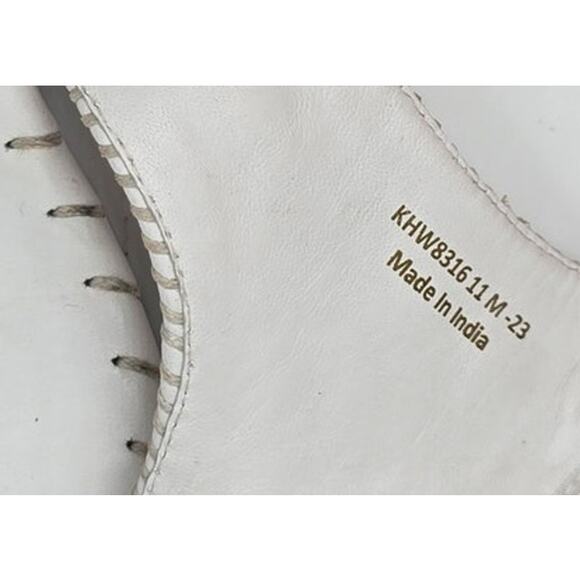 Robert Zur Thong Wedge Sandals White Leather Adjustable MSRP $295 Women's 11M - Picture 8 of 9